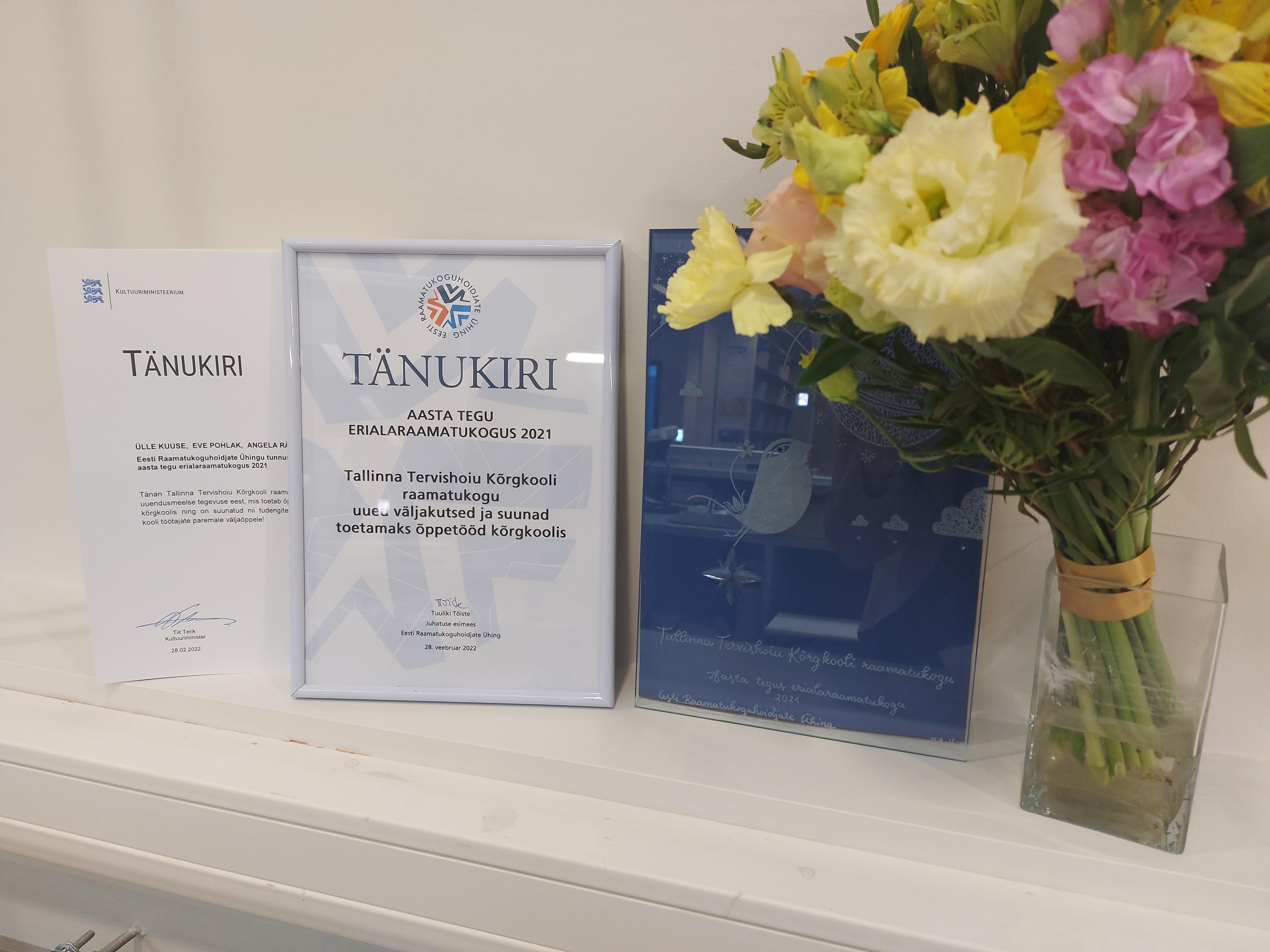 PALJU ÕNNE! Tallinna Tervishoiu Kõrgkooli raamatukogu pälvis auväärse tunnustuse