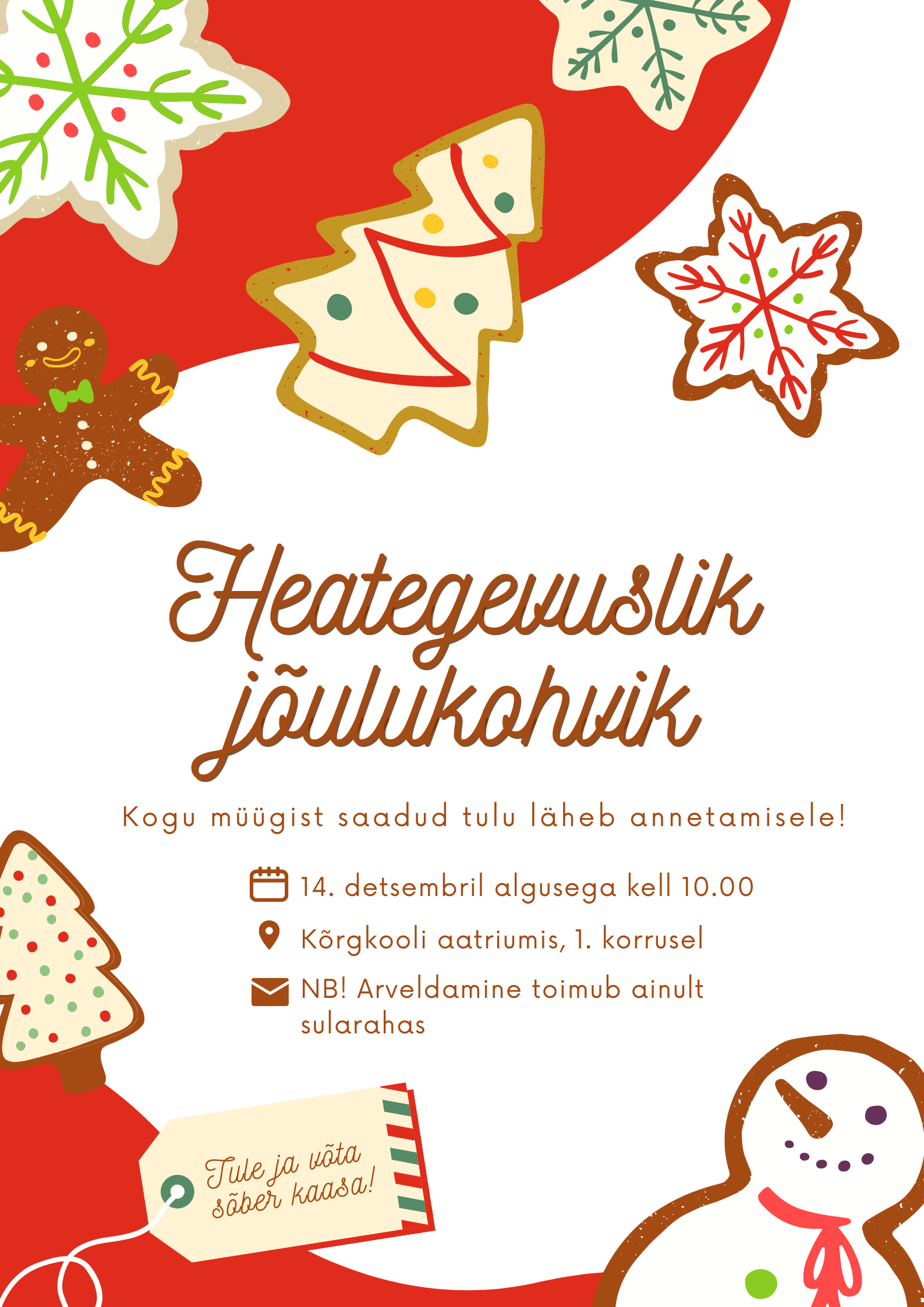 Aitame lapsi! Tule osale 14. detsembril heategevuslikus jõulukohvikus Tallinna Tervishoiu Kõrgkooli aatriumis