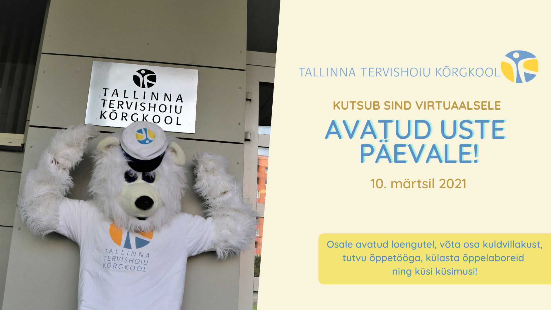 Tallinna Tervishoiu Kõrgkooli avatud uste päev toimub virtuaalselt 10. märtsil!